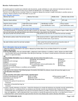 Member Authorization Form