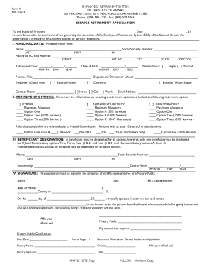 Service Retirement Application Form 18