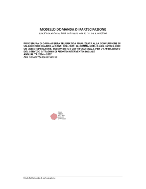 Italian Tender Participation Request Form