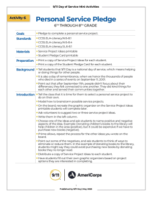 9/11 Day Personal Service Pledge