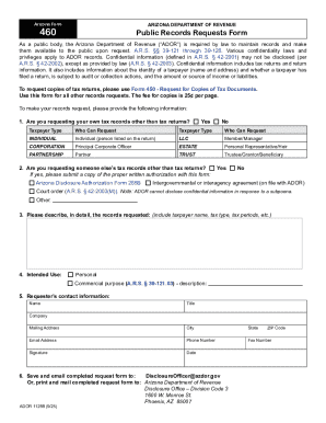 Arizona Public Records Request Form