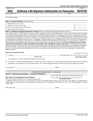 2025 California e-file Signature Authorization for Fiduciaries