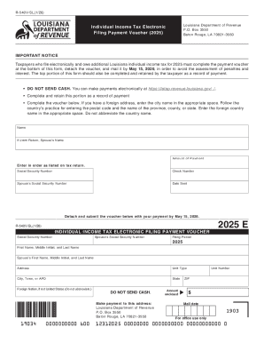 Louisiana Individual Income Tax Payment Voucher