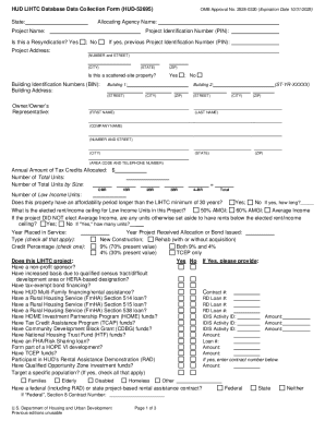 HUD LIHTC Database Data Collection Form