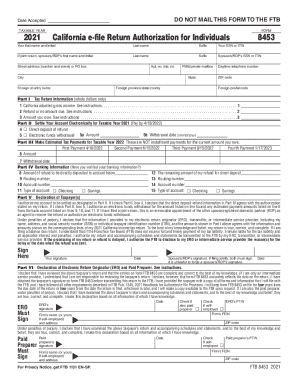 California e-file Return Authorization for Individuals