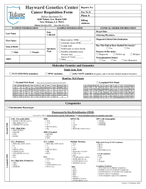 Cancer Requisition Form