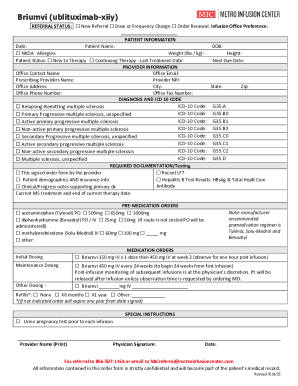 Briumvi Infusion Order Form