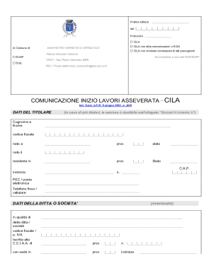 Italian Construction Communication Form