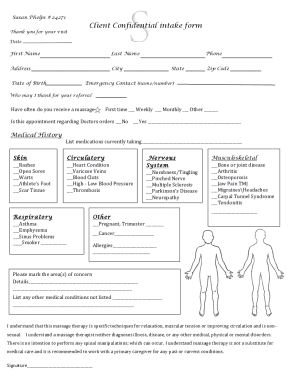 Client Confidential Intake Form