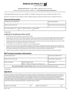 IRA to HSA Transfer Form
