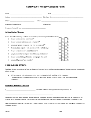 SoftWave Therapy Consent Form