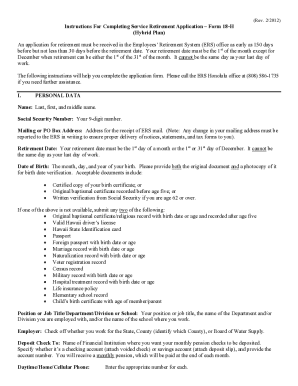Service Retirement Application Form 18-H