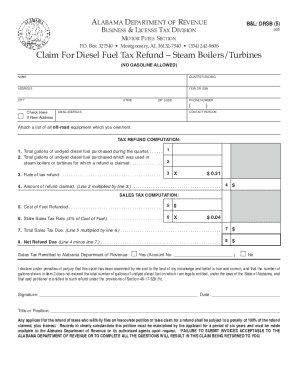 Alabama Diesel Fuel Tax Refund Form