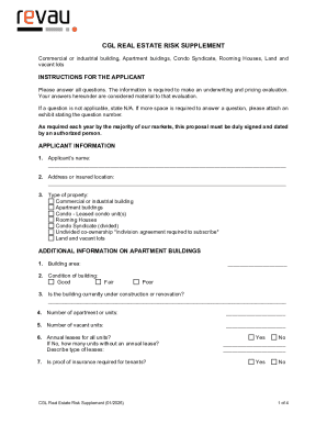 CGL Real Estate Risk Supplement