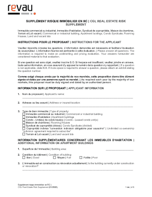 Real Estate Risk Supplement Form