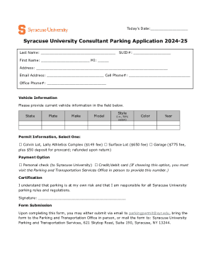 Syracuse University Consultant Parking Application