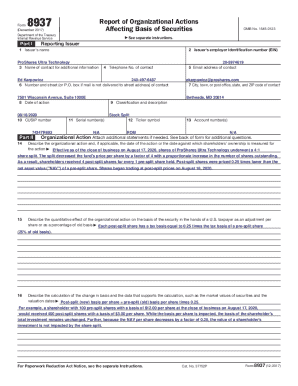 Form 8937 Report