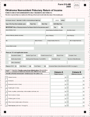 Oklahoma Nonresident Fiduciary Return of Income