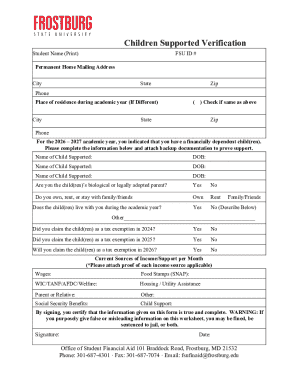 Child Support Verification Form