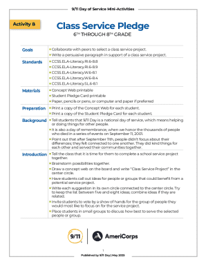 Class Service Pledge