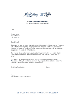 Charitable Gift Receipt