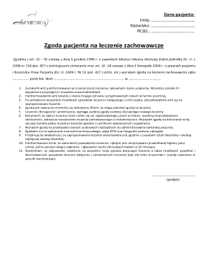 Patient Consent Form for Conservative Dental Treatment