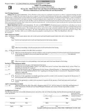 Rhode Island Lead Disclosure Form