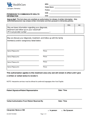 Health Information Release Form