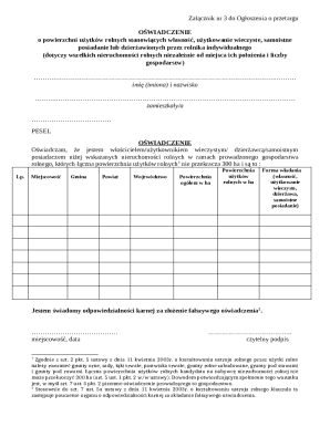 Agricultural Land Ownership Declaration