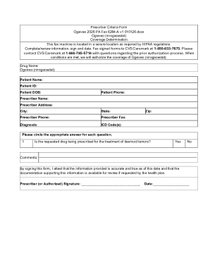 Prescriber Criteria Form