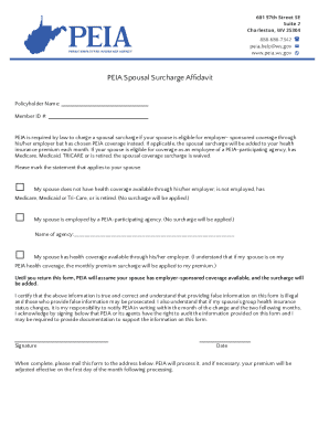 PEIA Spousal Surcharge Affidavit