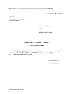 Consumer Withdrawal Declaration Form