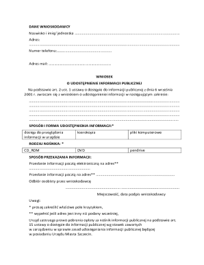 Poland Public Information Request Form
