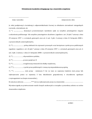 Polish Civil Service Candidate Declaration