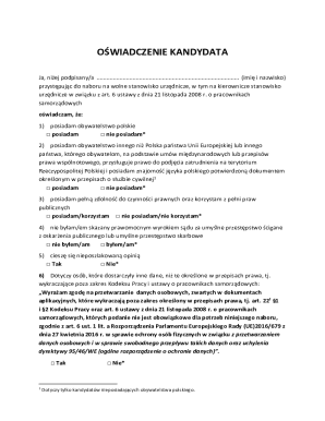 Polish Civil Service Candidate Declaration