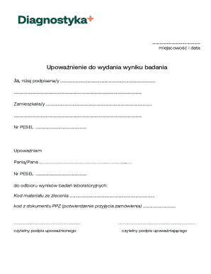 Medical Test Result Authorization Form
