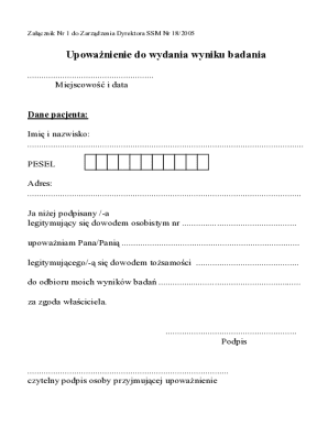 Medical Test Result Authorization Form