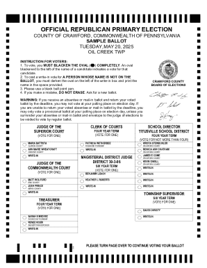 Republican Primary Election Ballot