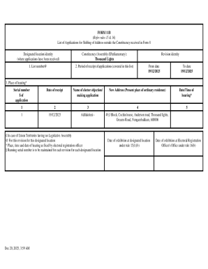 Form 11B Address Shifting Application