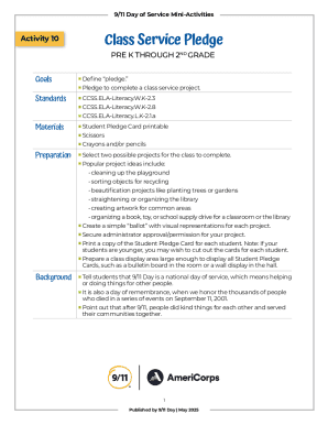 Class Service Pledge