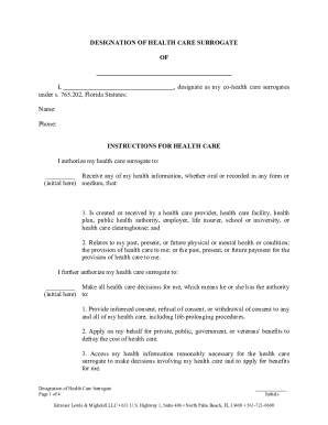 Florida Health Care Surrogate Designation