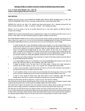 Revocable Power of Attorney for Interactive Brokers India