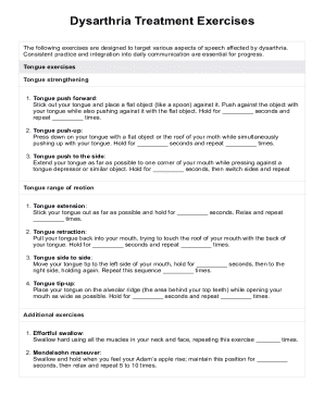 Dysarthria Treatment Exercises