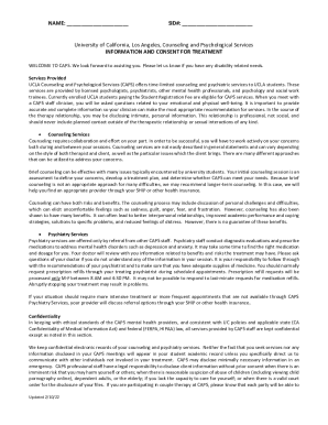 UCLA CAPS Information and Consent for Treatment