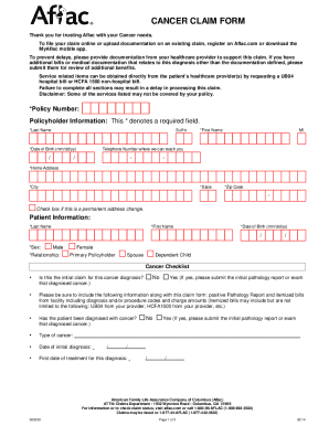Aflac Cancer Claim Form