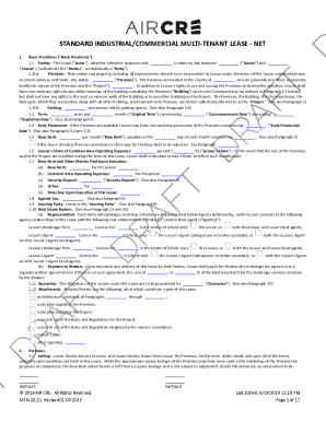 Standard Industrial Commercial Multi-Tenant Lease