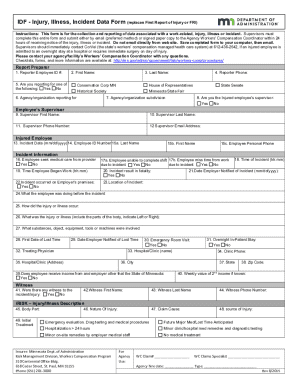 Injury Illness Incident Data Form