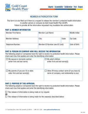 Member Authorization Form