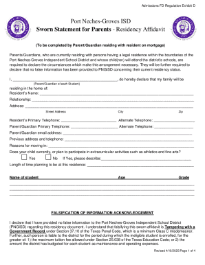 Texas Residency Affidavit