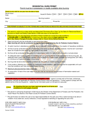 Residential Burn Permit